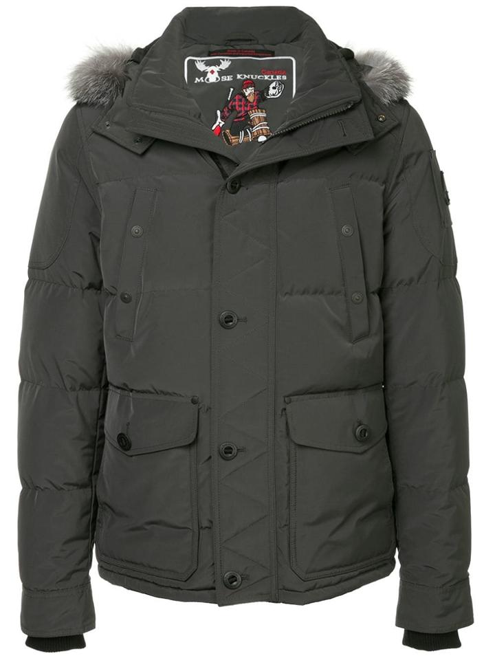 Moose Knuckles Padded Hooded Jacket - Black