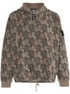 Stone Island Shadow Project Geometric Print Hooded Jumper - Grey