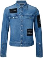 Christian Dada Patched Denim Jacket, Men's, Size: 46, Blue, Cotton/polyurethane