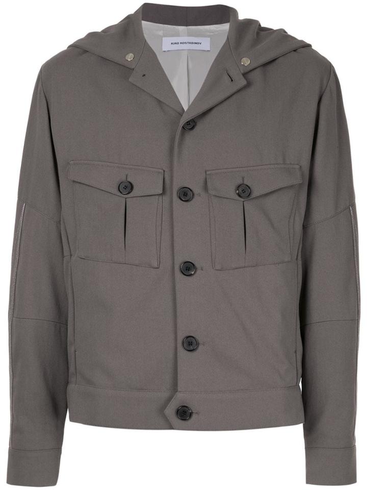 Kiko Kostadinov Zipped Hood Shirt Jacket - Grey