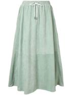 Yves Salomon Army Suede Skirt - Green