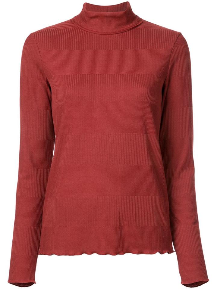 A.p.c. Striped Roll-neck Jumper - Red
