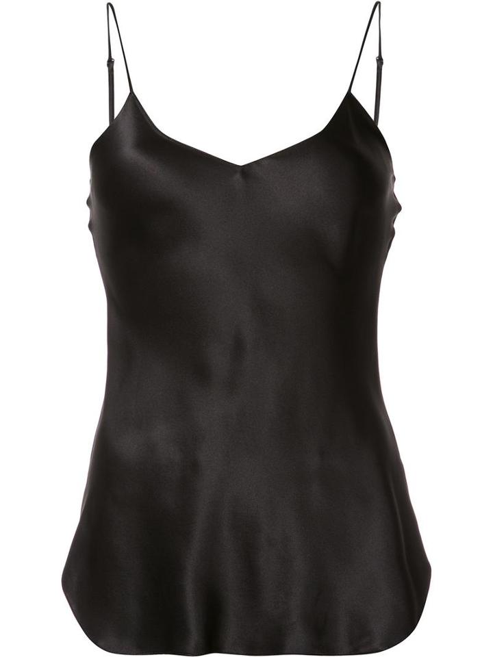 Nili Lotan Spaghetti Strap Top, Women's, Size: Medium, Black, Silk