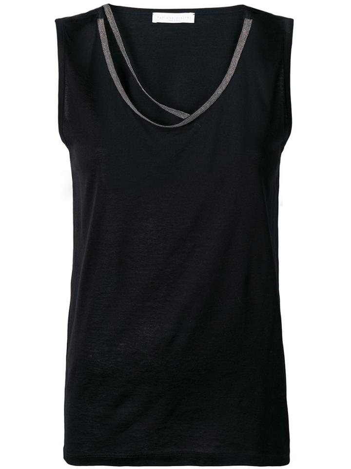 Fabiana Filippi Beaded Details T-shirt - Black