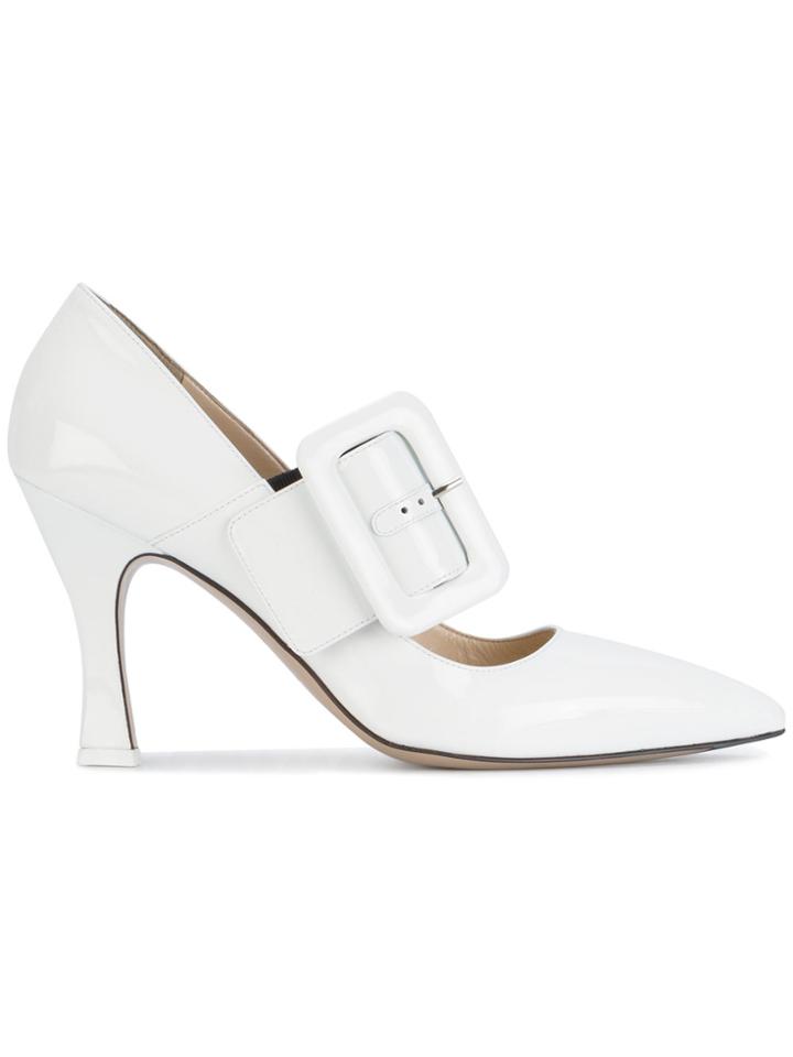 Attico White Leather Elsa 95 Pumps