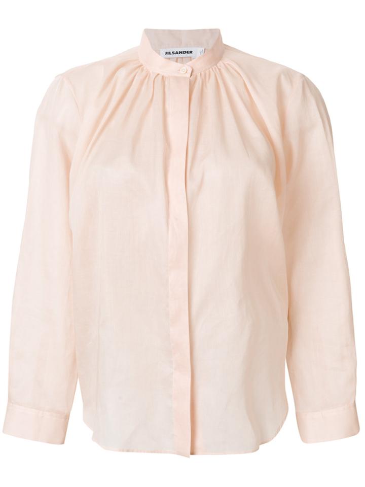 Jil Sander Mandarin Collar Shirt - Nude & Neutrals