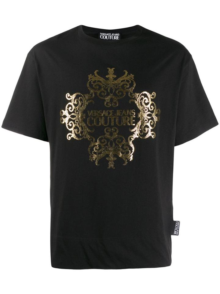 Versace Jeans Couture Barocco Logo Print T-shirt - Black
