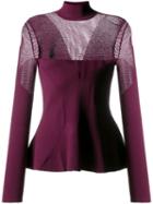 Karl Lagerfeld Pointelle-panelled Knitted Sweater - Red