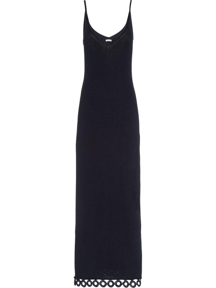 Miu Miu Embroidered Cotton Dress - Black