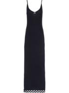 Miu Miu Embroidered Cotton Dress - Black