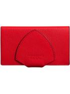 Burberry Equestrian Shield Two-tone Leather Continental Wallet - Red