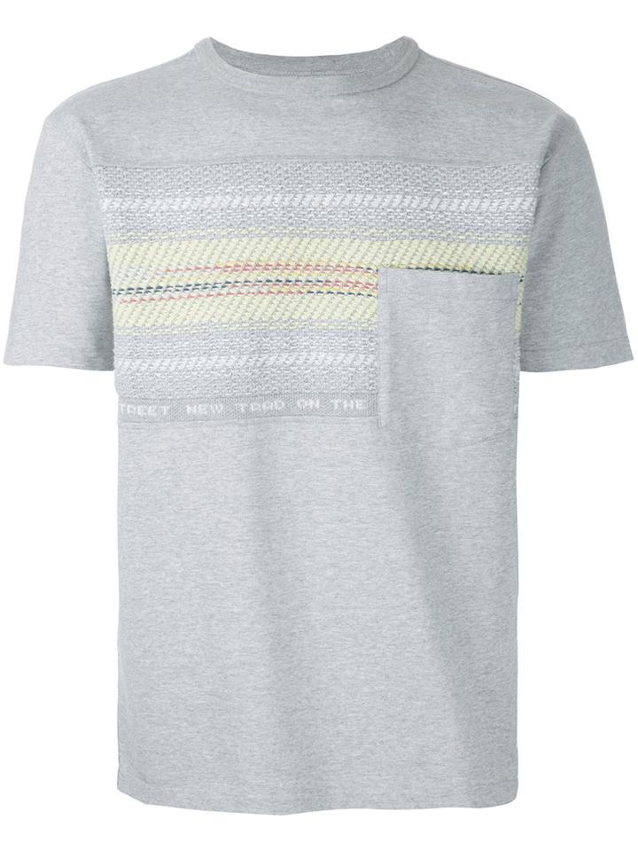 Coohem Surf Border Tweed T-shirt, Men's, Size: 50, Grey, Cotton/nylon/polyester