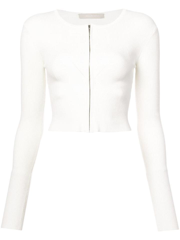 Jason Wu Collection Zipped Cropped Cardigan - White