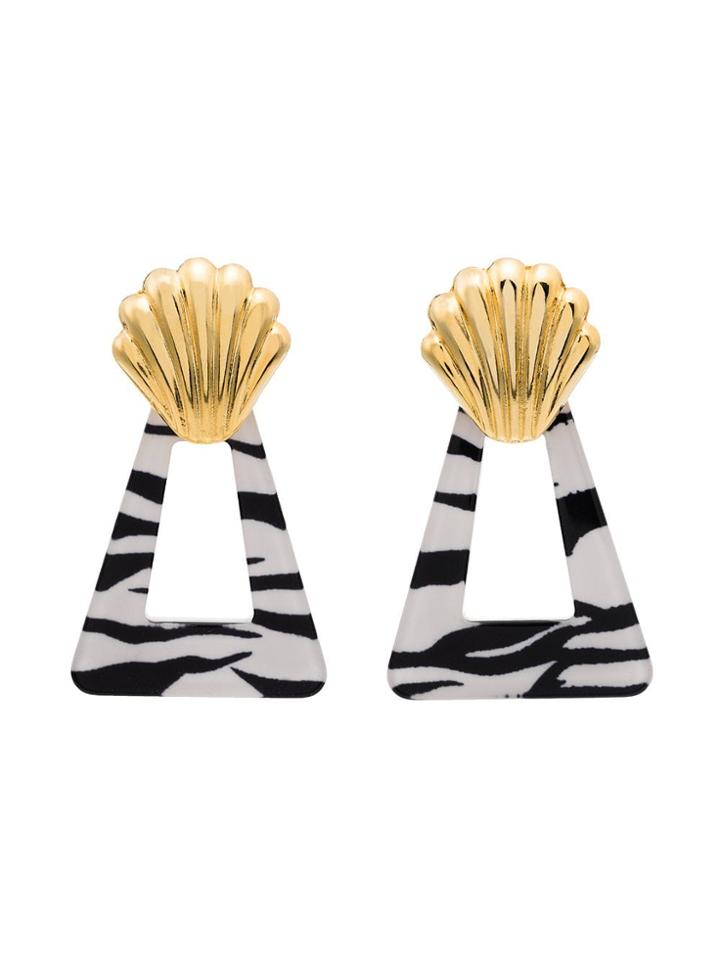Rixo Helene Zebra Print Earrings - Multicoloured