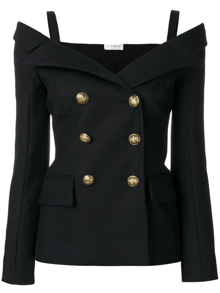 Faith Connexion Off-the-shoulder Fitted Blazer - Blue