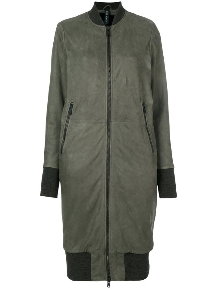 Giorgio Brato Longline Bomber Jacket - Grey