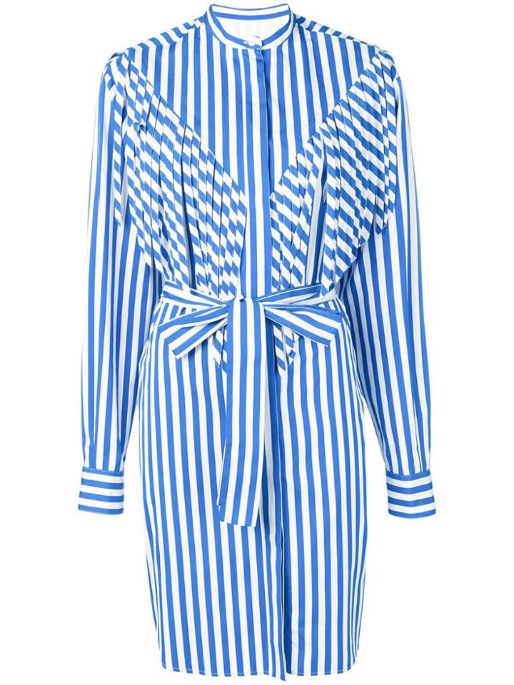 Msgm Long Striped Shirt - Blue