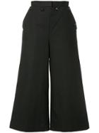 Msgm Cropped Culotte Trousers - Black