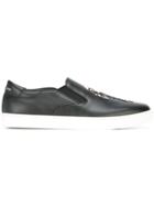 Dolce & Gabbana London Designer Patch Slip-on Sneakers - Black
