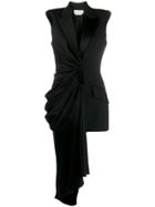 Alexander Mcqueen Tuxedo Style Asymmetric Dress - Black