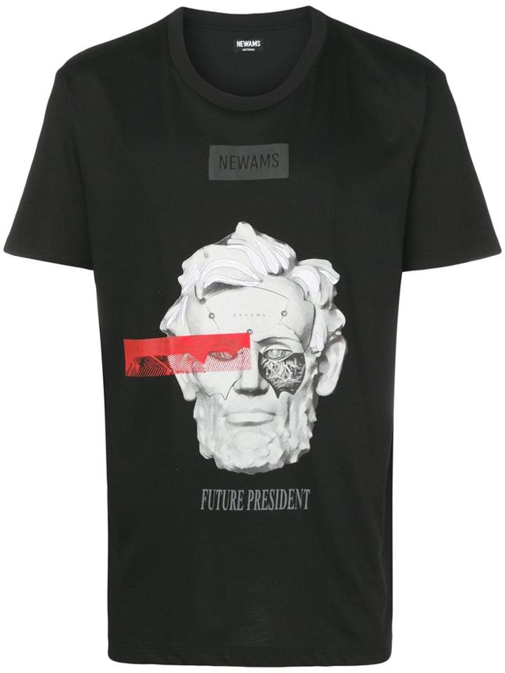 Newams President Print T-shirt - Black