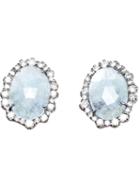 Kimberly Mcdonald Aquamarine And Diamond Stud Earrings, Women's, Blue