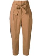 Liu Jo Cropped Pleated Trousers - Neutrals