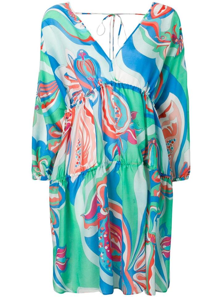 Emilio Pucci Badea Print Kaftan Dress - Blue