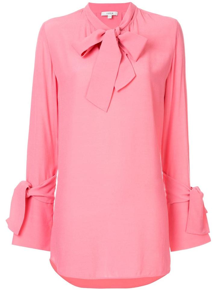 Layeur Tie Neck Blouse - Pink