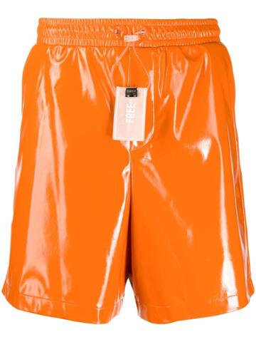 Wwwm Drawstring Fitted Shorts - Orange