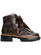 Santoni Lace-up Hiking Ankle Boots - Brown