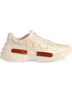 Gucci Rhyton Fake Logo Leather Sneakers - White