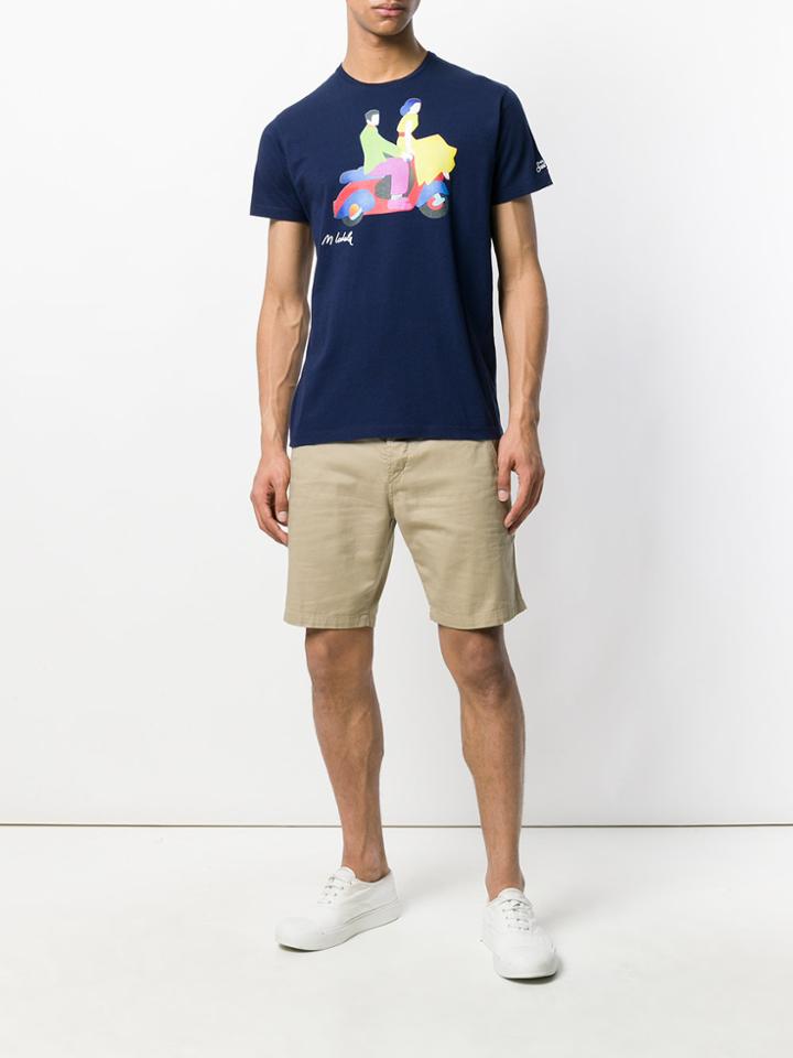 Mc2 Saint Barth Retro Scooter Graphic Print T-shirt - Blue