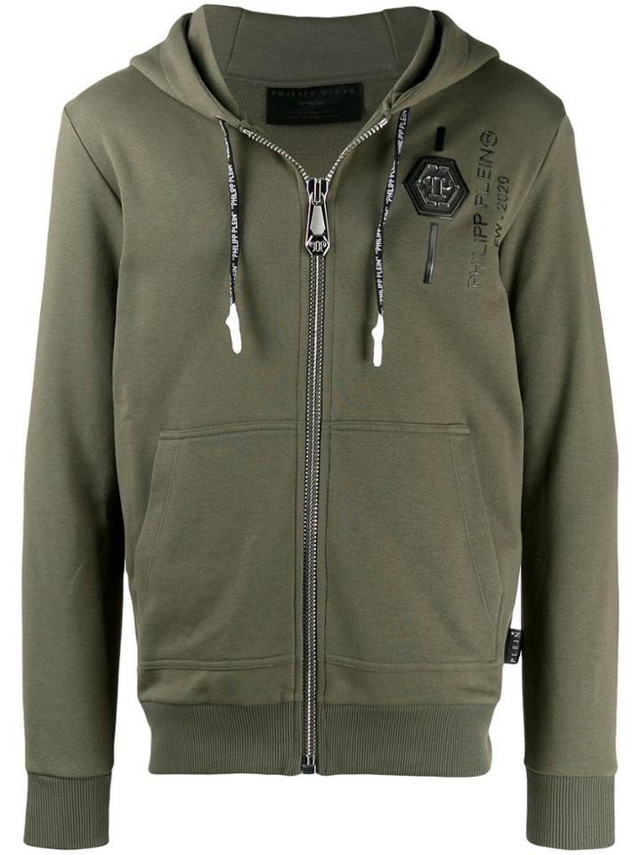 Philipp Plein Skull Zip-up Hoodie - Green