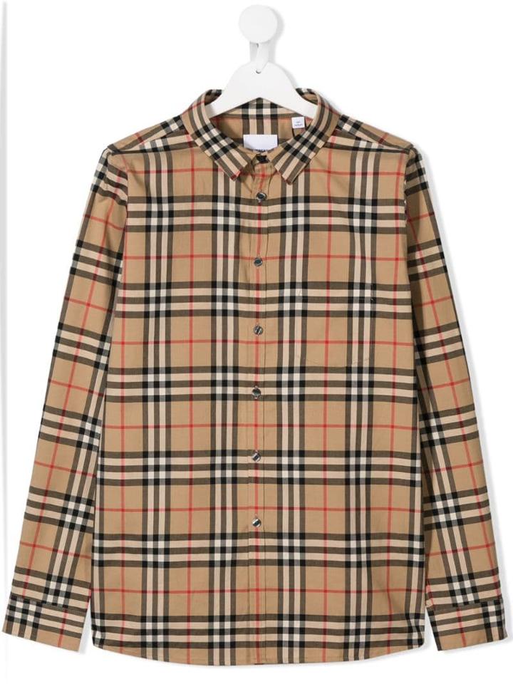 Burberry Kids Signature Check Shirt - Neutrals