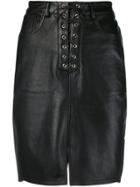 Zoe Karssen Lace-up Front Pencil Skirt - Black
