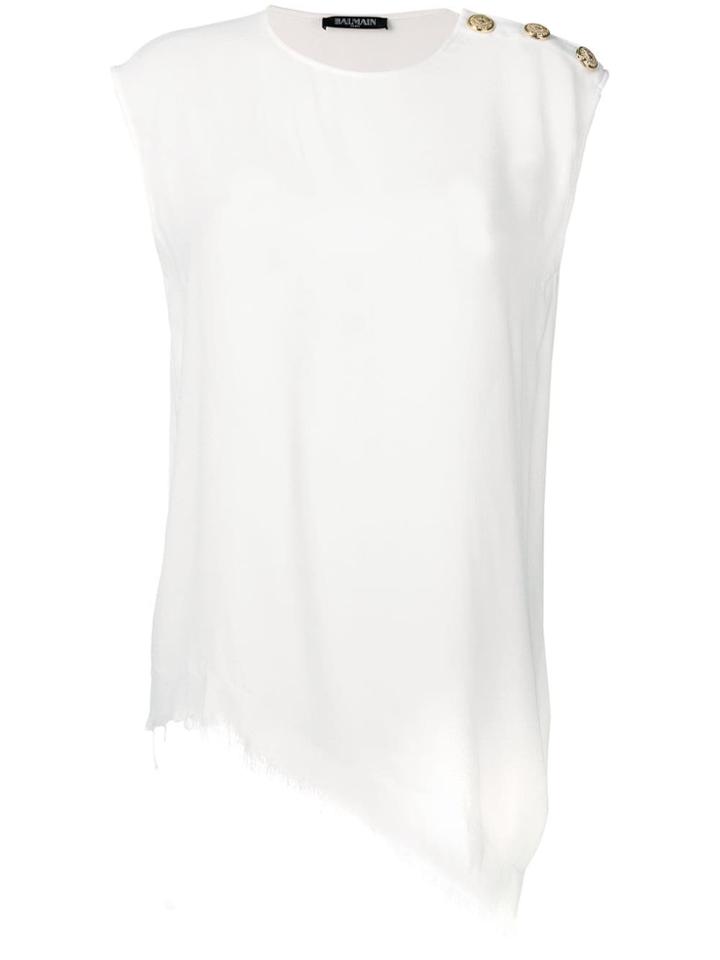 Balmain Embellished Vest Top - White