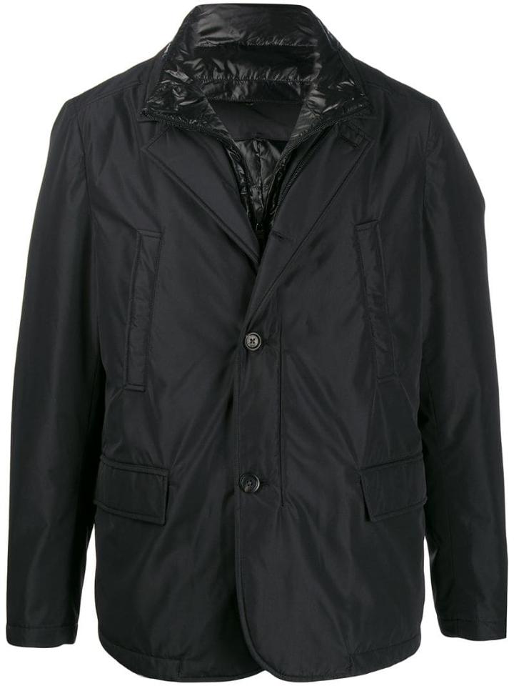 Canali Padded Layered-effect Jacket - Black
