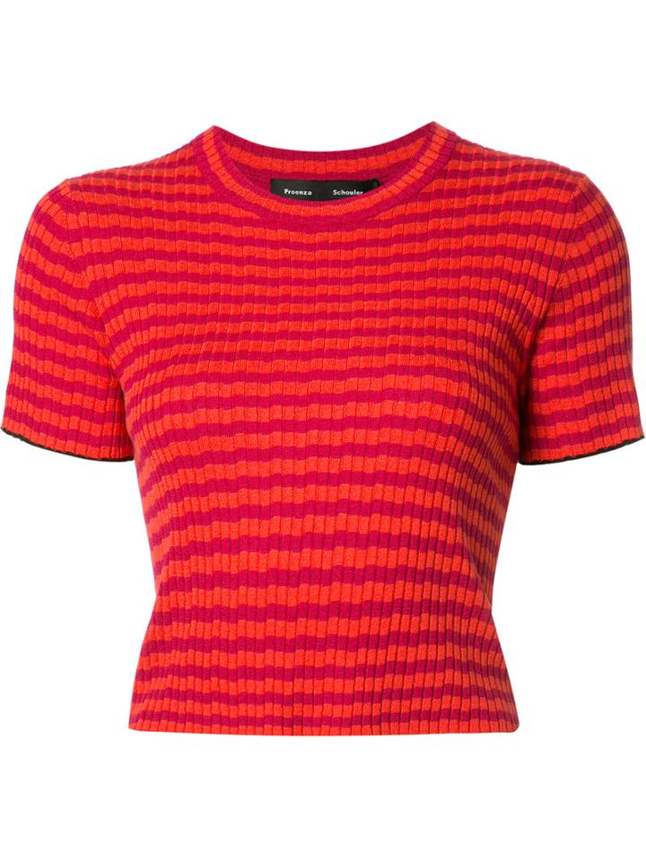 Proenza Schouler Striped Knit Top, Women's, Size: Small, Pink/purple, Silk/cashmere