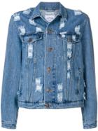 Forte Couture Ripped Denim Jacket - Blue