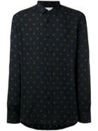 Saint Laurent Dotted Shirt, Men's, Size: 38, Black, Viscose