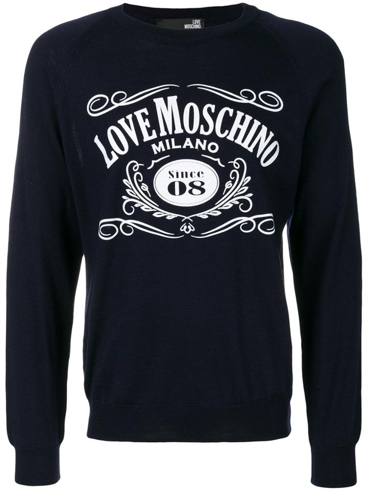 Love Moschino Crew Neck Jumper - Blue