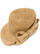 Ca4la Bow Detail Hat, Women's, Brown, Paper