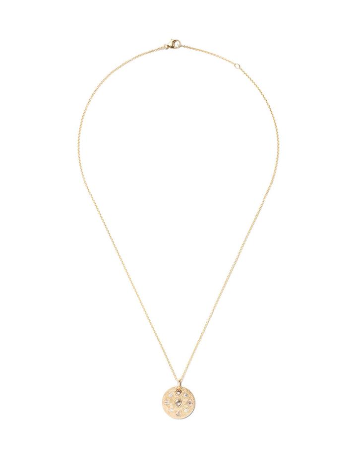 De Beers 18kt Yellow Gold Talisman Medal Diamond Small Necklace -