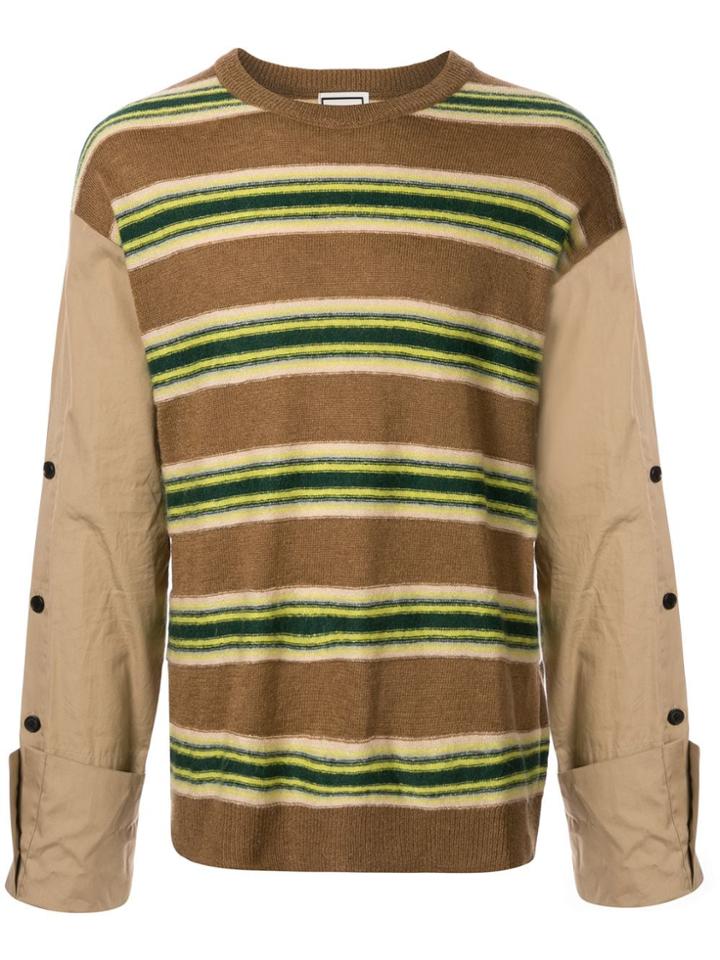 Wooyoungmi Colour Block Striped Jumper - Brown