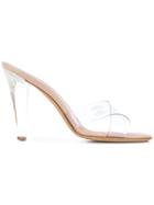 Chanel Vintage Clear Crisscross Sandals - White