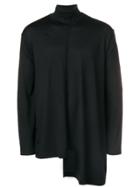 Yohji Yamamoto Asymmetric Turtleneck Jumper - Black