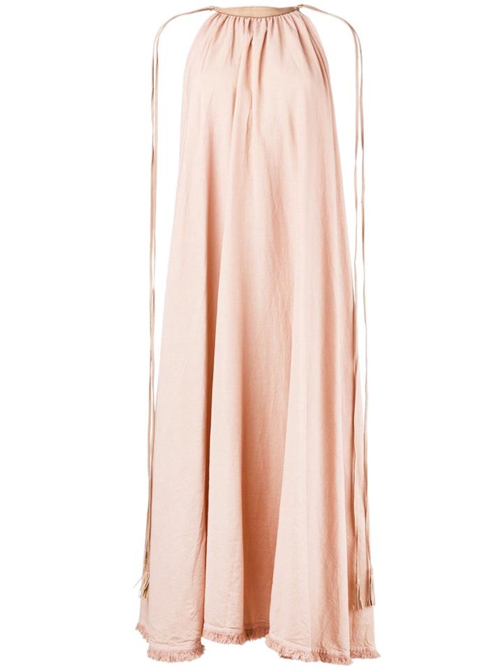 Caravana Leather Tie Halter Dress - Pink & Purple