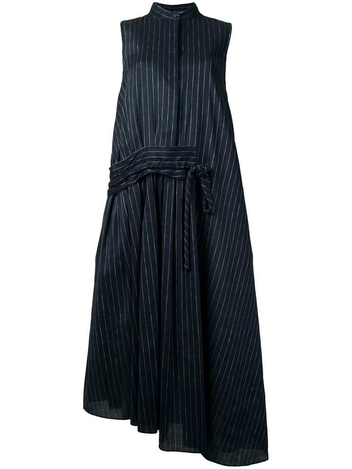 Victoria Victoria Beckham Striped Shift Dress, Women's, Size: 10, Blue, Cotton/linen/flax/spandex/elastane/cotton