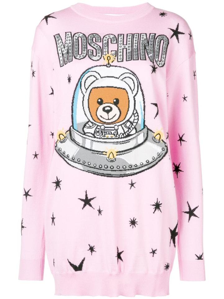 Moschino Logo Fronted Dress - Pink & Purple